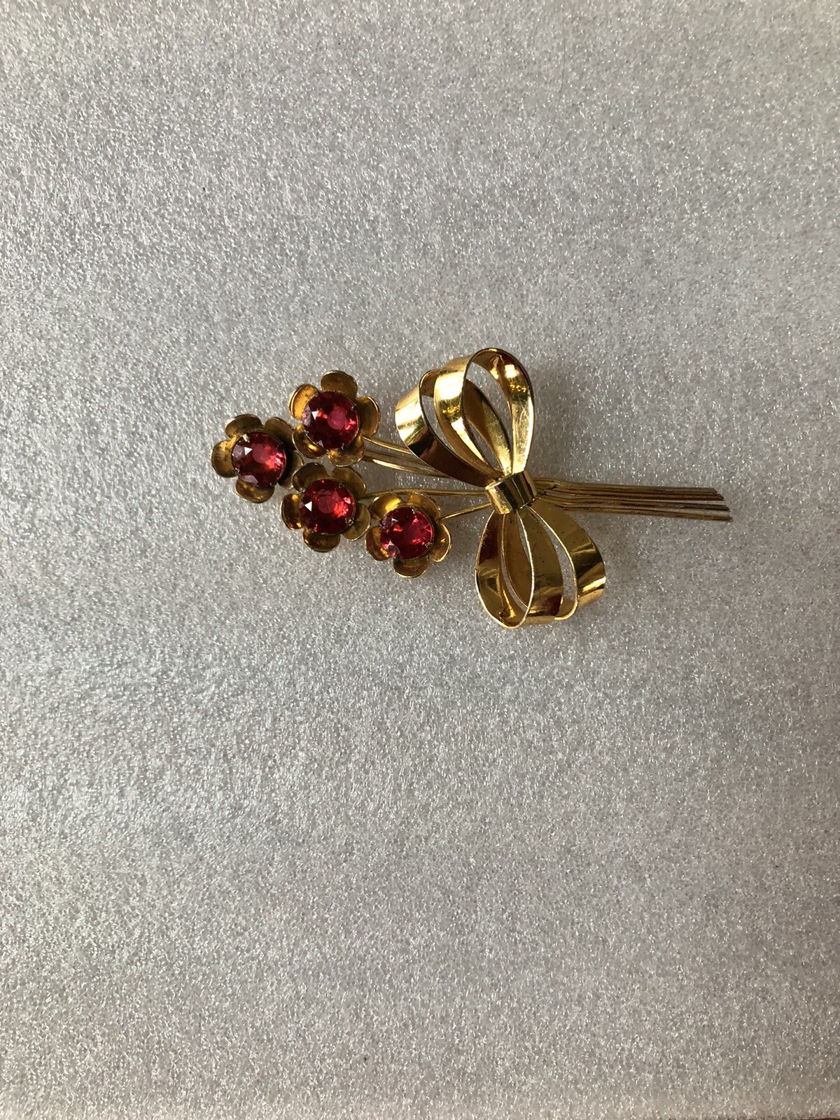 VINTAGE SIGNED STERLING RUBY RED RHINESTONES FLOW… - image 4