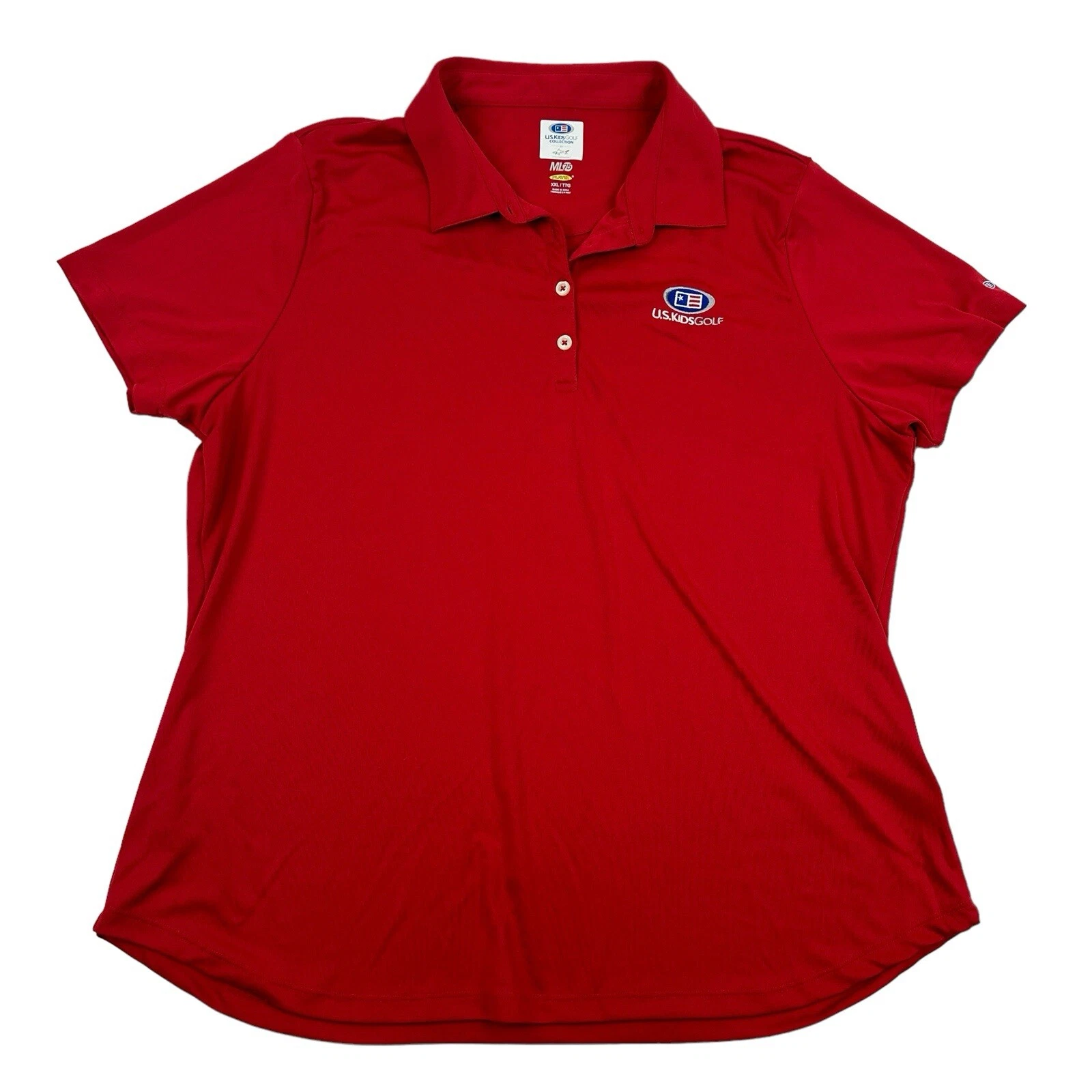 U.S. Kids Golf Collection by Greg Norman ML75 Play Dry Red Polo Shirt S/S Sz XXL