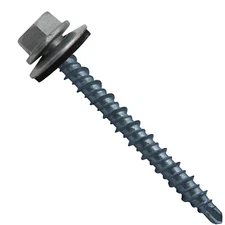 #10 x 2" Metal Roofing Screws - MINI DRILLER Galvanized Hex Head Metal to Wood