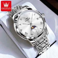 OLEVS Men's Quartz Watch Calendar Luminous Waterproof Stainless Steel Wristwatch