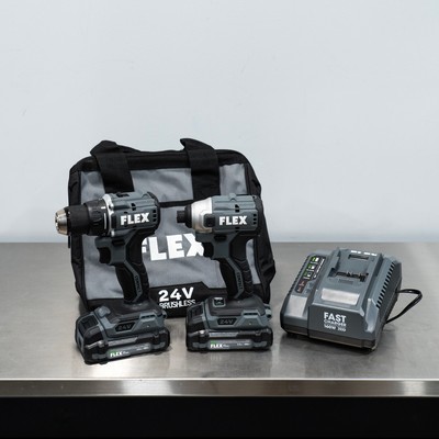 Flex 24V Compact Impact and Drill Driver Combo | 2x 2.4 Ah Batteries