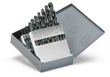 Drill Set-Jobber Length-HSS-15pc-1/16  -1/2  by 32nds-118  Point-Oxided USA