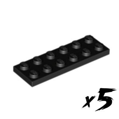 5x LEGO 3795   2x6 Plate   Platte   schwarz   black