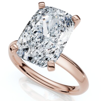 G/VS Certified 5Ct Elongated Cushion Diamond Engagement Ring Lab Grown