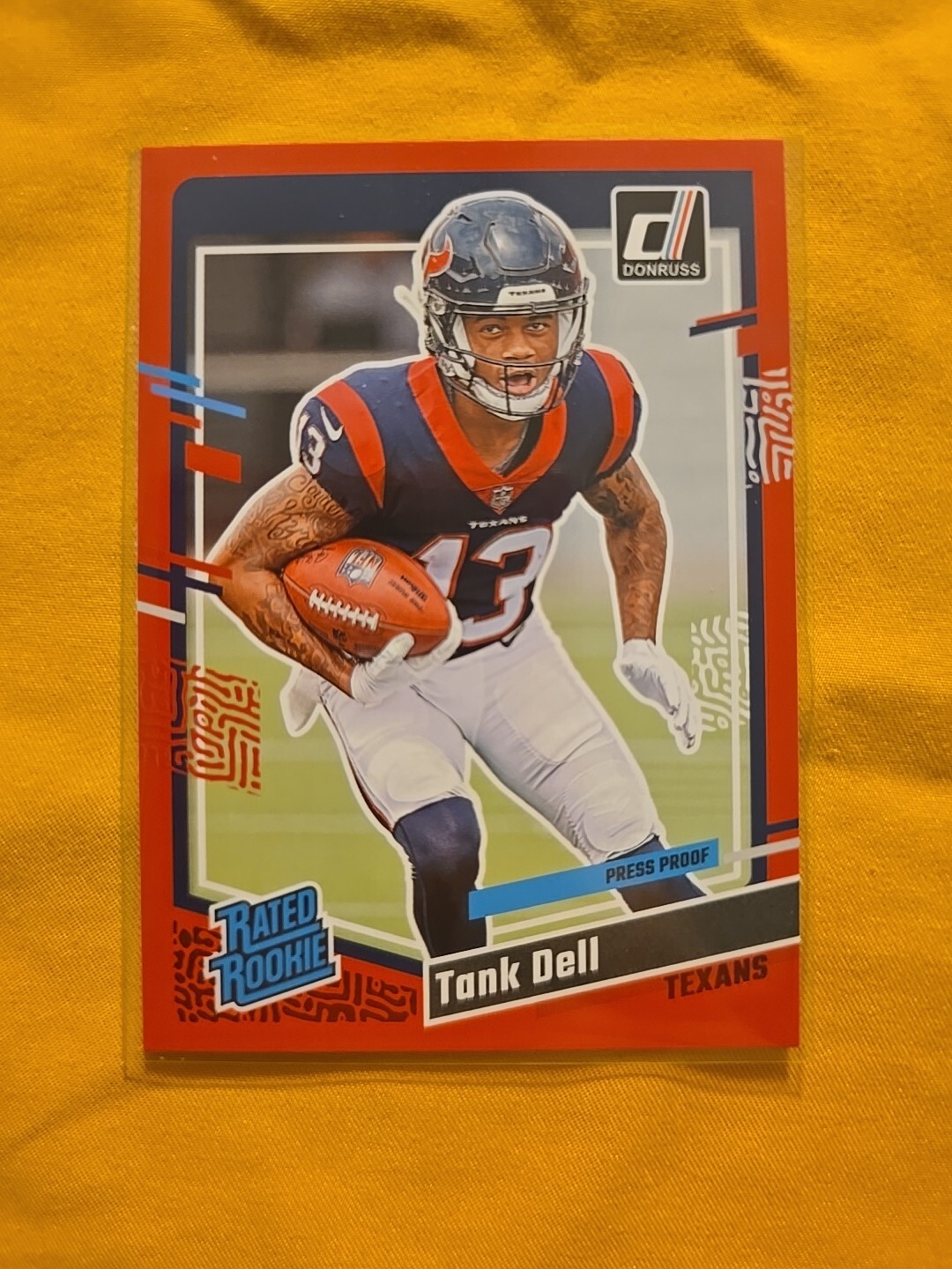 2023 Donruss Football Rated Rookies Red Press Proof Tank Dell #341 (RC) - Texans