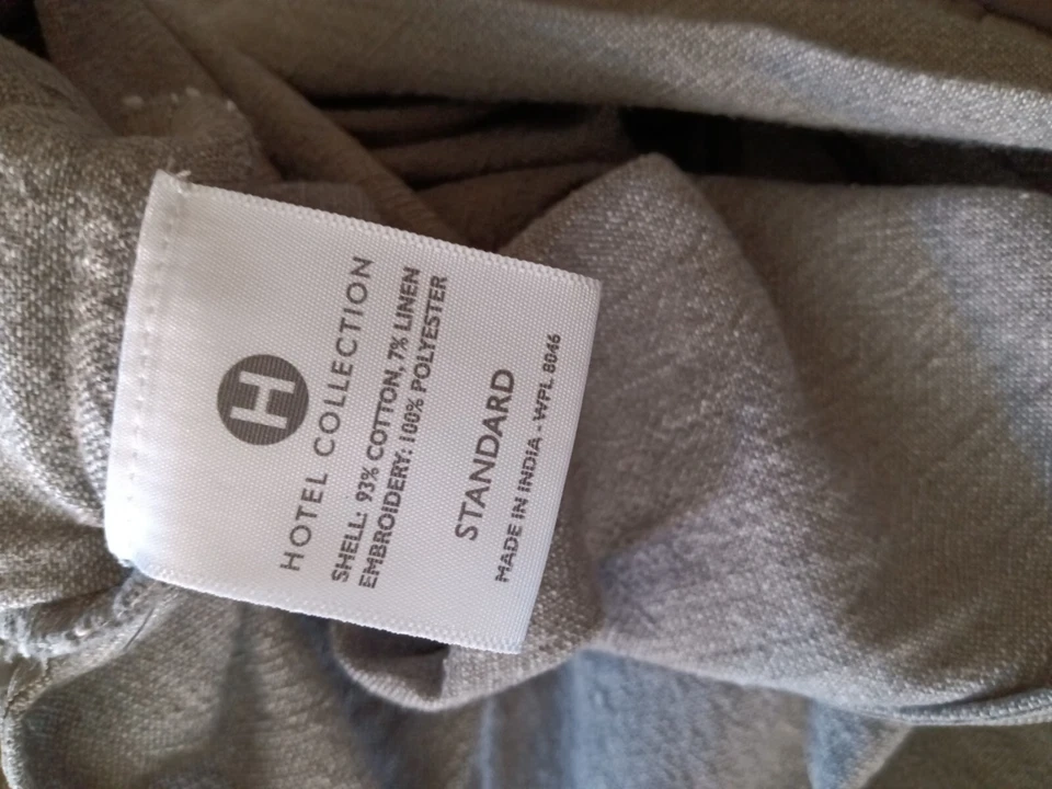 Hotel Collection Queen Duvet Cover+Shams 3 Pcs Set Cotton Gray. - Image 4 of 4