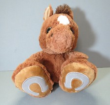 Aurora Taddle Toes Pony Plush Brown Stuffed Animal Horseshoe Feet / Bean Seat