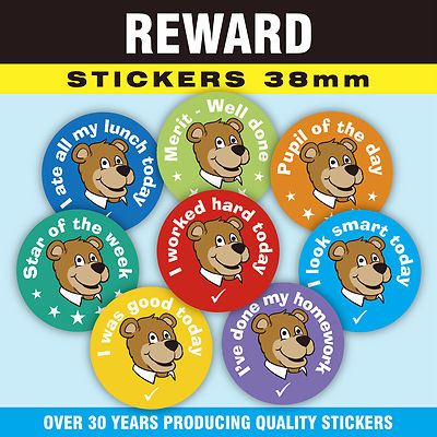 38mm Reward Stickers / Merit Labels For Teachers / Children / Parents / Schools