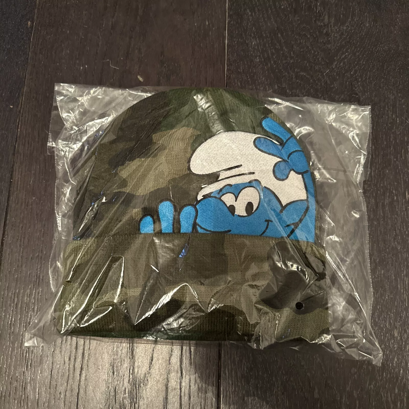 SUPREME X SCHTROUMPFS BONNET WOODLAND CAMOUFLAGE BLEU CHAPEAU CASQUETTE FW20