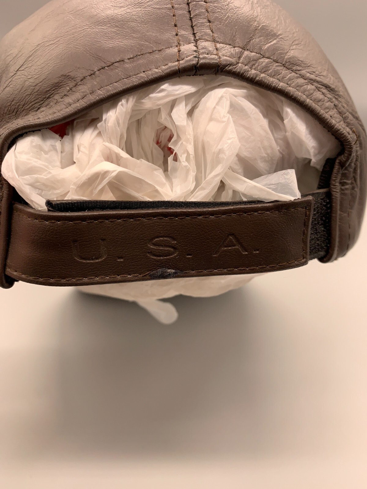 Leather Hat Cap Adjustable Strap Back Brown Baseb… - image 5