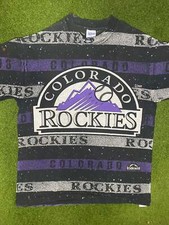 1997 Colorado Rockies - All Over Print - Vintage MLB Tee Medium 