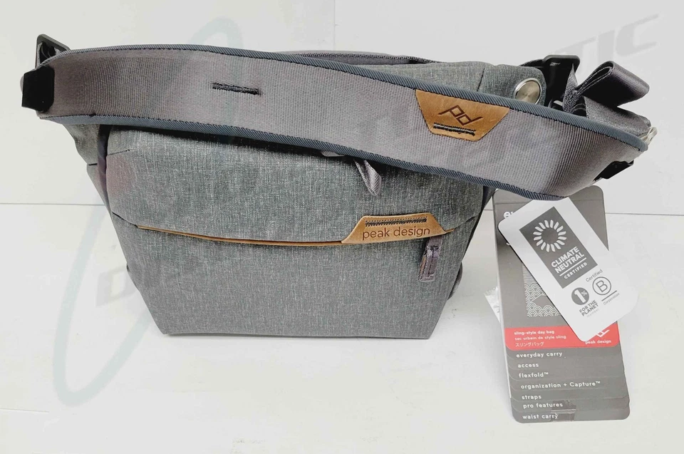 Peak Design Ash Gray Everyday Sling 3L Weatherproof Camera Bag w/Storage Pockets - Image 2 of 4