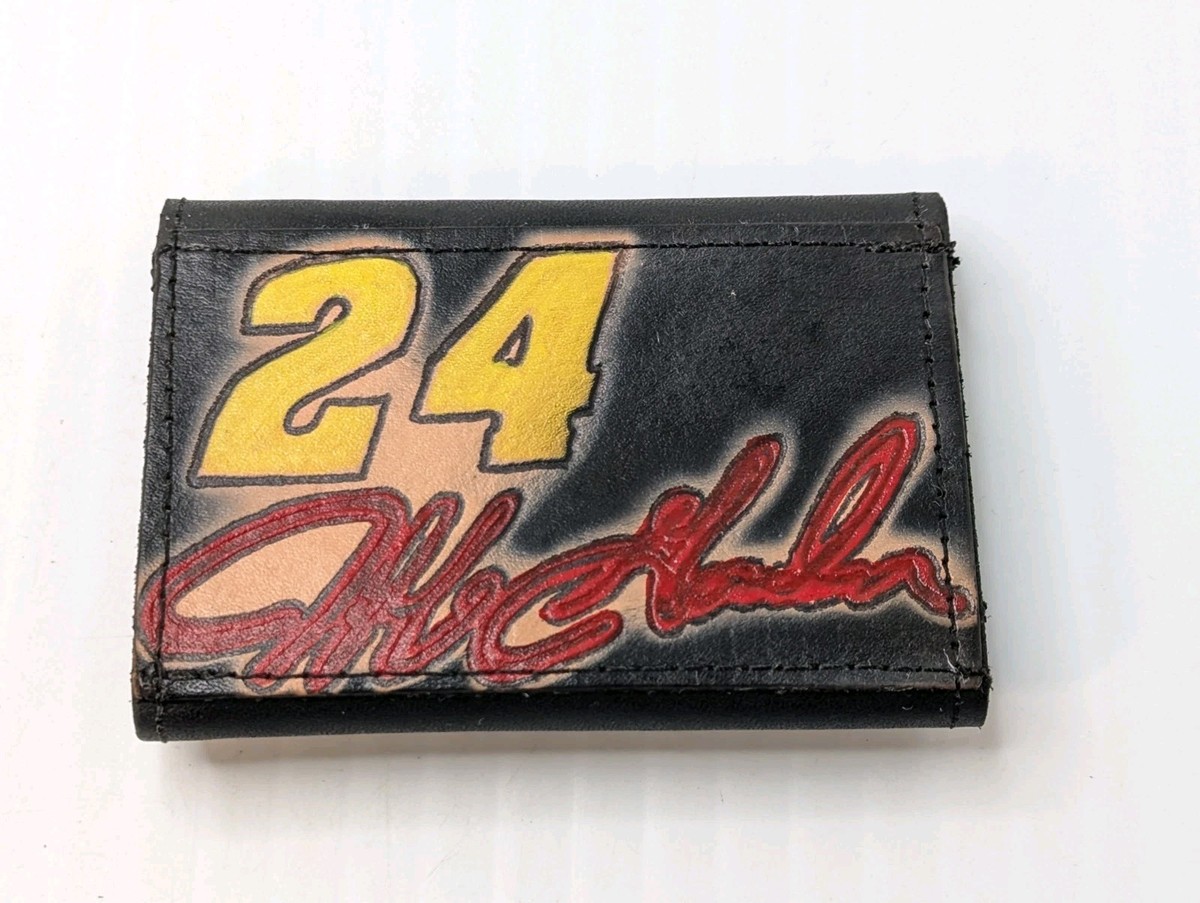 Vintage #24 Jeff Gordon Genuine Leather Wallet Tri-Fold Handmade