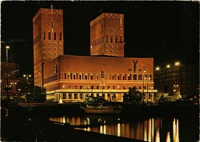 CPM Oslo Das Rathaus bei Nacht NORWEGEN (829967)