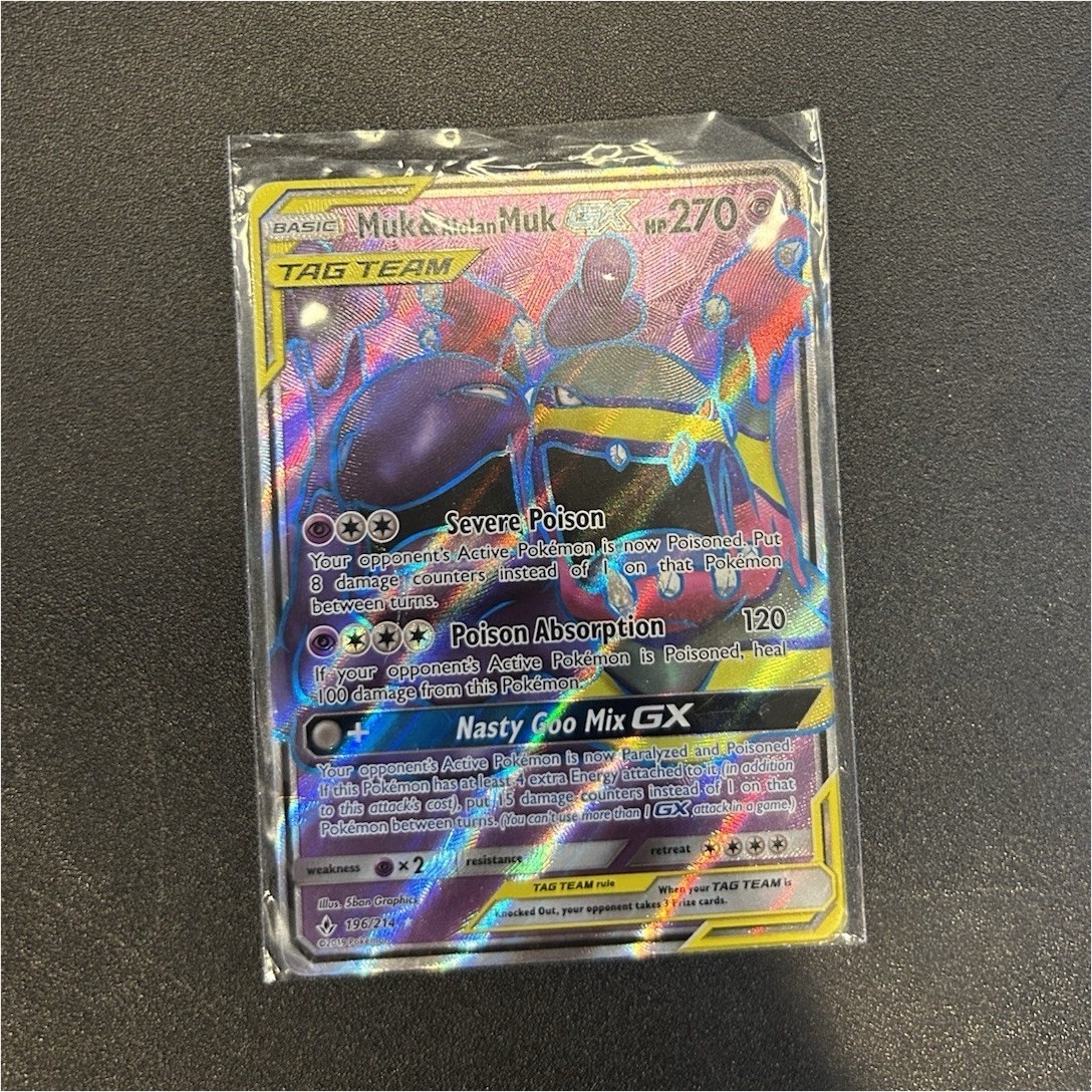 Muk & Alolan Muk GX TAG TEAM Full Art Holo Sm-Unbroken Bonds 196/214
