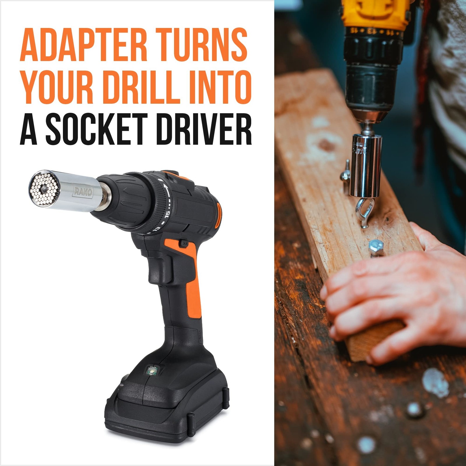 RAK Super Universal Socket Tool, 7-19mm Universal Socket Wrench Set, Gator Gr...