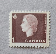 CANADA STAMP #401ii - Queen Elizabeth II (1963) 1¢ W2B, F MNH OG