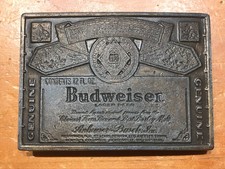 VINTAGE BUDWEISER LAGER BEER ANHEUSER BUSCH BELT BUCKLE