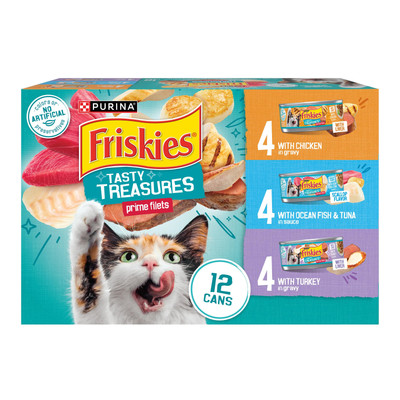 Purina Friskies Wet Cat Food Variety Pack, Tasty Treasures Prime Filets (With...