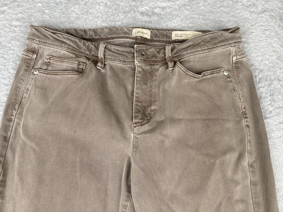 J. Jill Jeans Womens 8 Taupe Authentic Fit Slim Ankle Stretch Denim Pants 30x29 - Image 4 of 4
