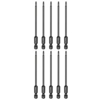 "10 Stk. T9 Magnet-Torx-Bits FüR 1/4\\\" Sechskant, 100Mm, Schwarz"