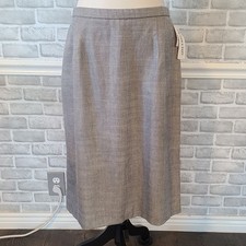 Vintage Pendleton Gray Silk Wool Rayon Skirt 14 Made in USA 90s Minimalist CBK