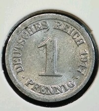 Deutschland 1 Pfennig 1917 F-Wilhelm II type 1-large shield in SS Erhaltu#18/139