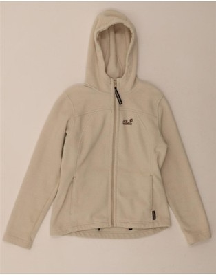 Jack Wolfskin Damen Fleecejacke mit Kapuze UK 10 small cremeweiß Polyester BA04