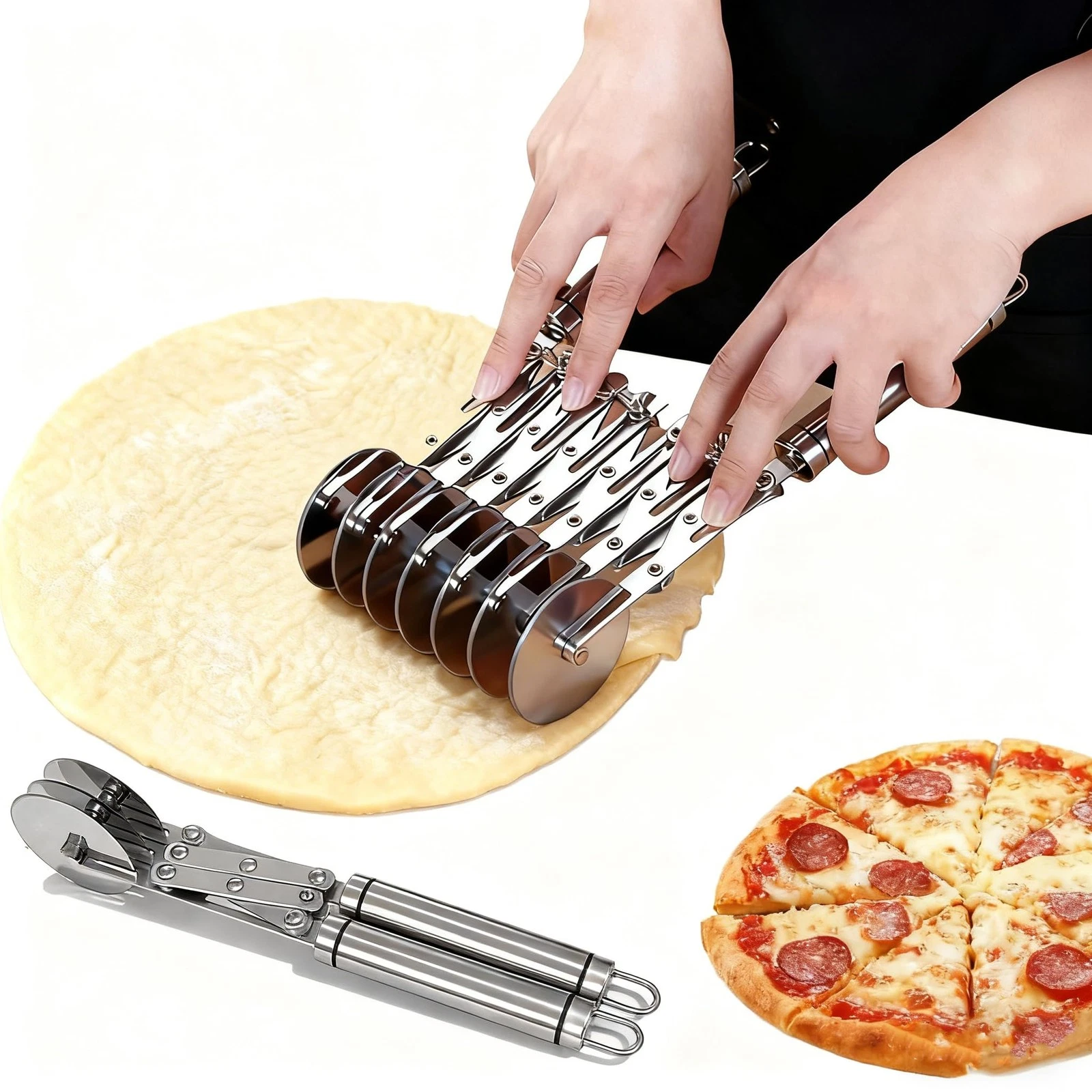 Wheel Pastry Cutter, Adjustable Pasta Cutter with Handle, Stainless Steel Dou...
Opens in a new wind