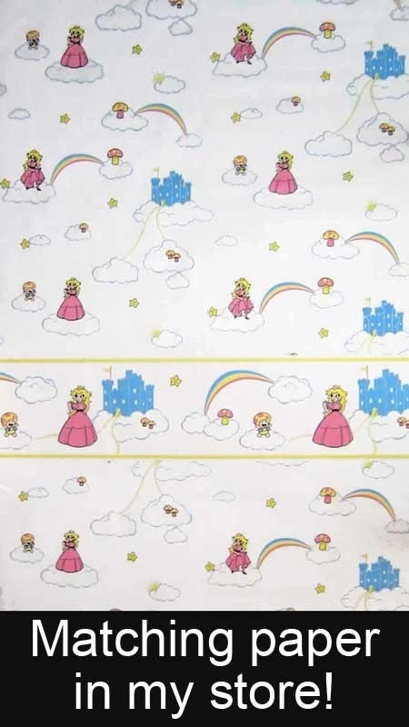 Vintage 1989 Nintendo Princess Peach Wall Border Mario Bros Kids Wallpaper - NOS image 4