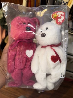 Valentino AND Valentina Ty Beanie Babies SET OF 2 Love Bears VERY HARD TO GET