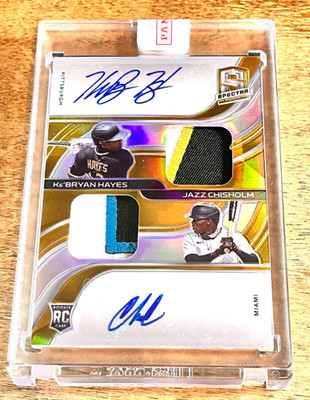 2021 Panini Spectra Gold Dual RPA Ke'Bryan Hayes & Jazz Chisholm RC 10/10