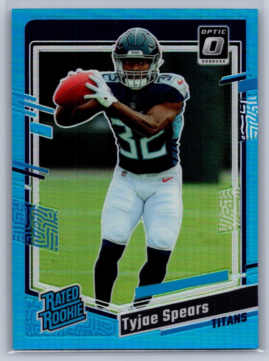 2023 panini donruss optic football tyjae spears aqua prizm rc 218/299 #297