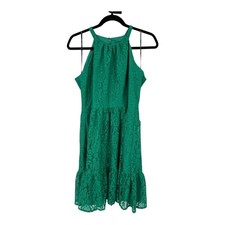 Vince Camuto dress Halter neck sleeveless lace green size 6