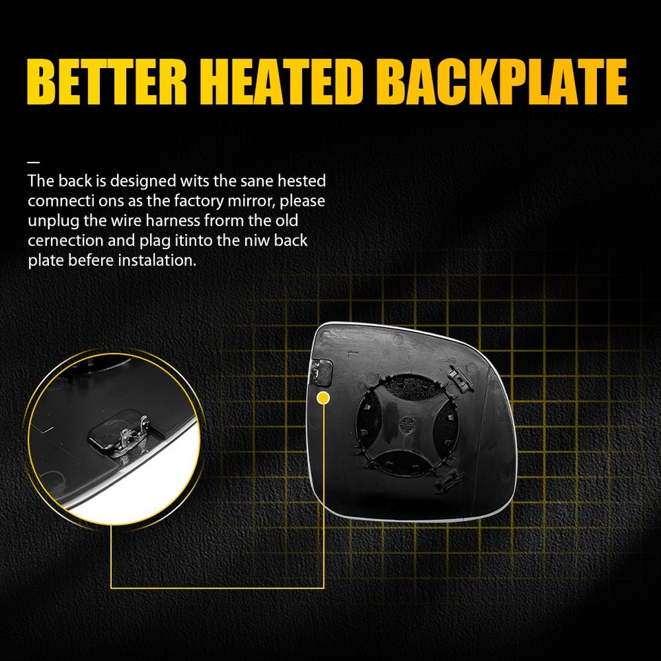 Left Side Wing Angle Wing Door Mirror Glass For VW Transporter T6 16-20 ...