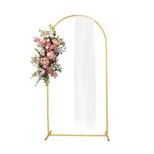 6.6 FT Metal Arch Backdrop Stand, Wedding Arch Backdrop Stand for Ceremony, G...