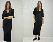 Mango Knit Midi Polo Dress