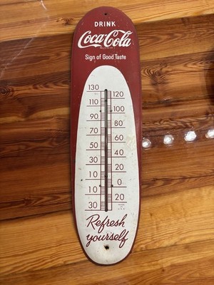 Coca Cola Vintage Cigar Sign of Good Taste Thermometer Sign Original 1950s