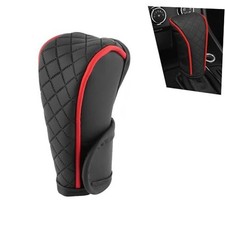 Car Gear Shift Cover, Anti-Slip Leather Shifter Cover Replacement, 1 PC Red
