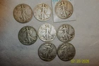 Lot Of 8 90% Silver Walking Liberty Half Dollars Mixed Dates&Condition+A F-1944S