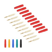 10pcs Banana Plugs Gold Plated 2mm Male Connector Insulated Metal Plugs