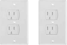 Bates- Self Closing Outlet Covers, 2.95" x 4.7", 2 Pack, White, Sliding...