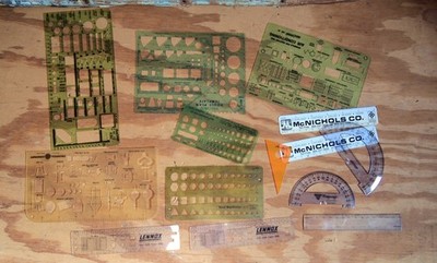 Large Lot of Architecture Drafting Templates Shapes