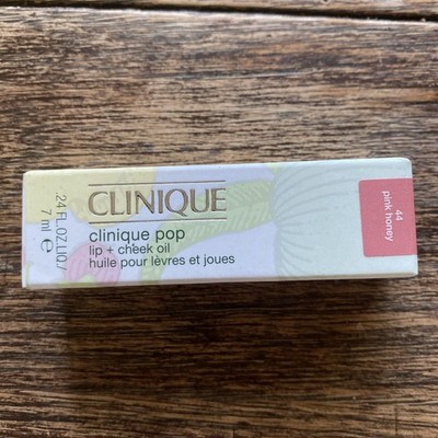 Clinique Pop Lip Cheek Oil In Pink Honey 7ml .24 oz. Lip Gloss Full Size New
