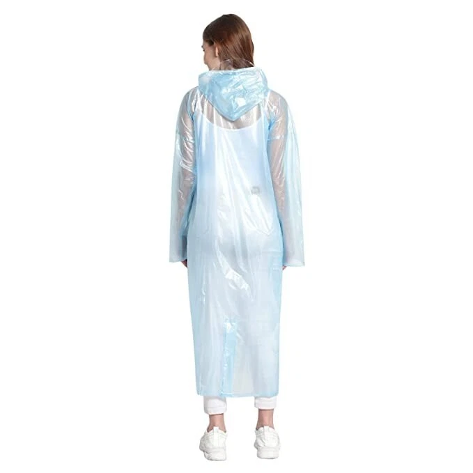 Unisex Transparent Zig-Zag Raincoat – Blue | Size M | Lightweight with Hood... - Image 3 of 4