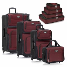 Amsterdam 8-Piece Softside Expandable Luggage Set, Lightweight 2-Wheel Suitca...