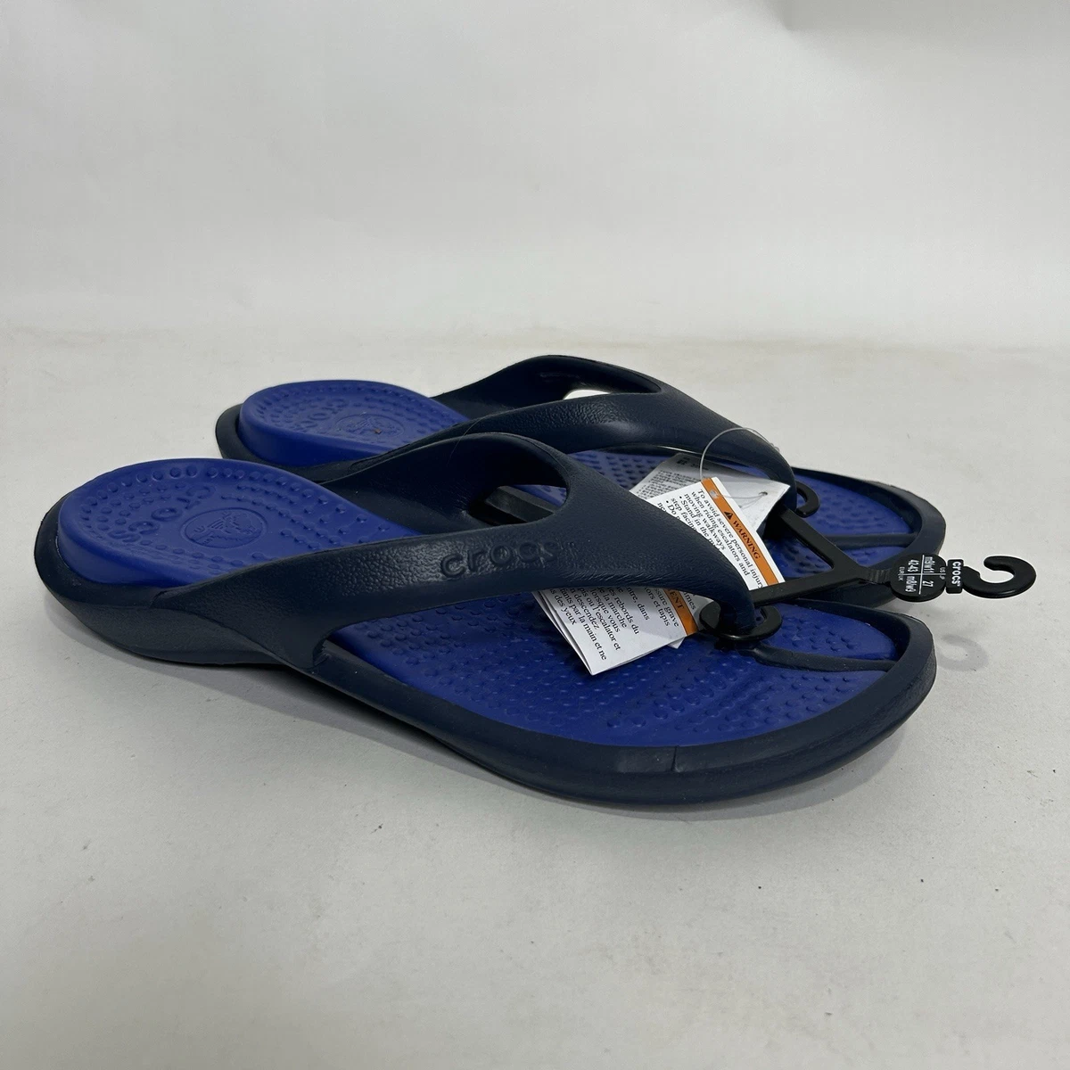 Crocs Athens Navy Blue White Flip Flops Mens Size 9 Comfort Thong Sandals crocs athens products for sale | eBay main image 3