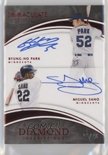 2016 Panini Immaculate Red /25 Byung-Ho Park Miguel Sano #DDI-PS Auto 2r7