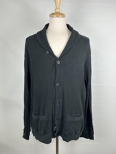 Polo Ralph Lauren Cardigan Mens 2XL Gray Shawl Collar Waffle Knit Soft Sweater