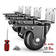 Side Mount Plate Caster Wheels - Thickened L-Shaped Mounting 2inchs black